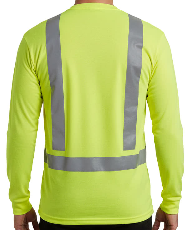 Red Kap Hi-Visibility Long Sleeve Performance Pocket T-Shirt