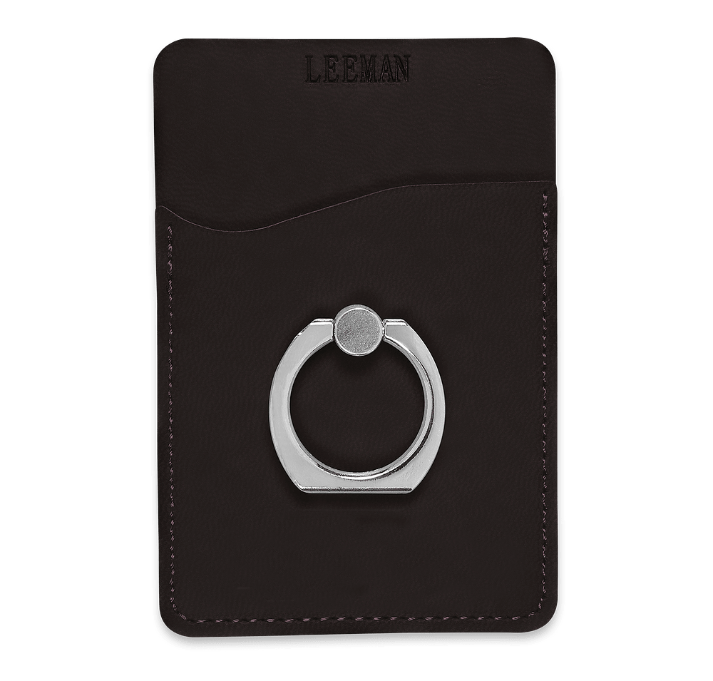 Debossed Tuscany Phone Wallet with Metal Ring Phone Stand-default