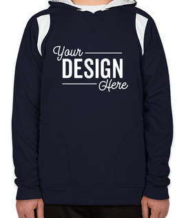 Team 365 Contrast Performance Pullover Hoodie - Color: Sport Dark Navy / White