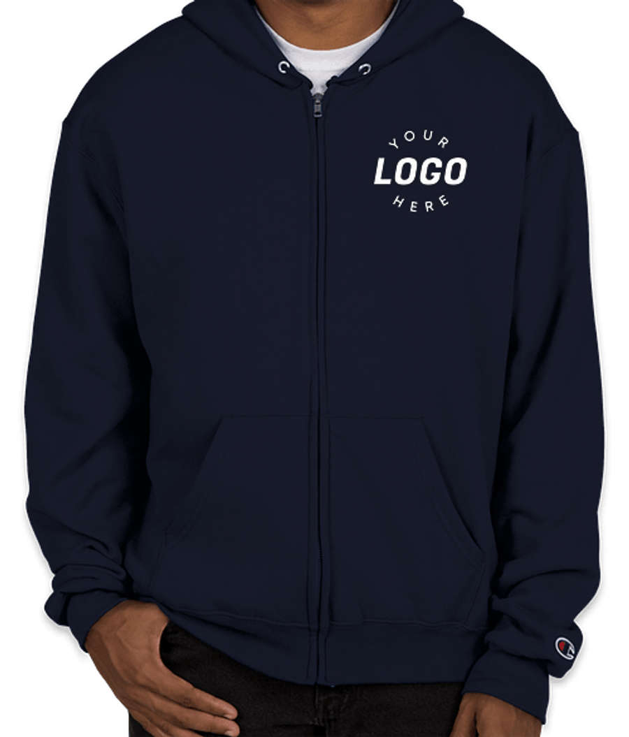 Champion Powerblend Midweight Zip Hoodie in Navy
