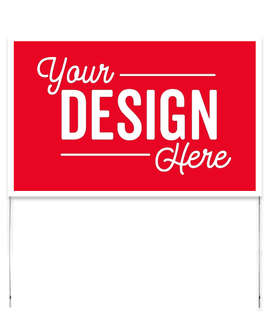 Full Color 22" x 14" Poster Yard Sign with Metal Frame - Color: Red