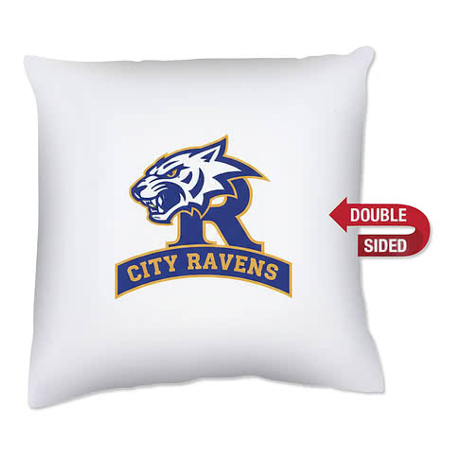 Full Color 16" x 16" Double-Sided Throw Pillow in White