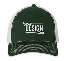 Richardson Snapback Trucker Hat - Color: Dark Green / White