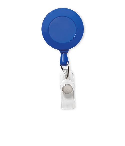 Economy Round Retractable Badge Holder in Blue