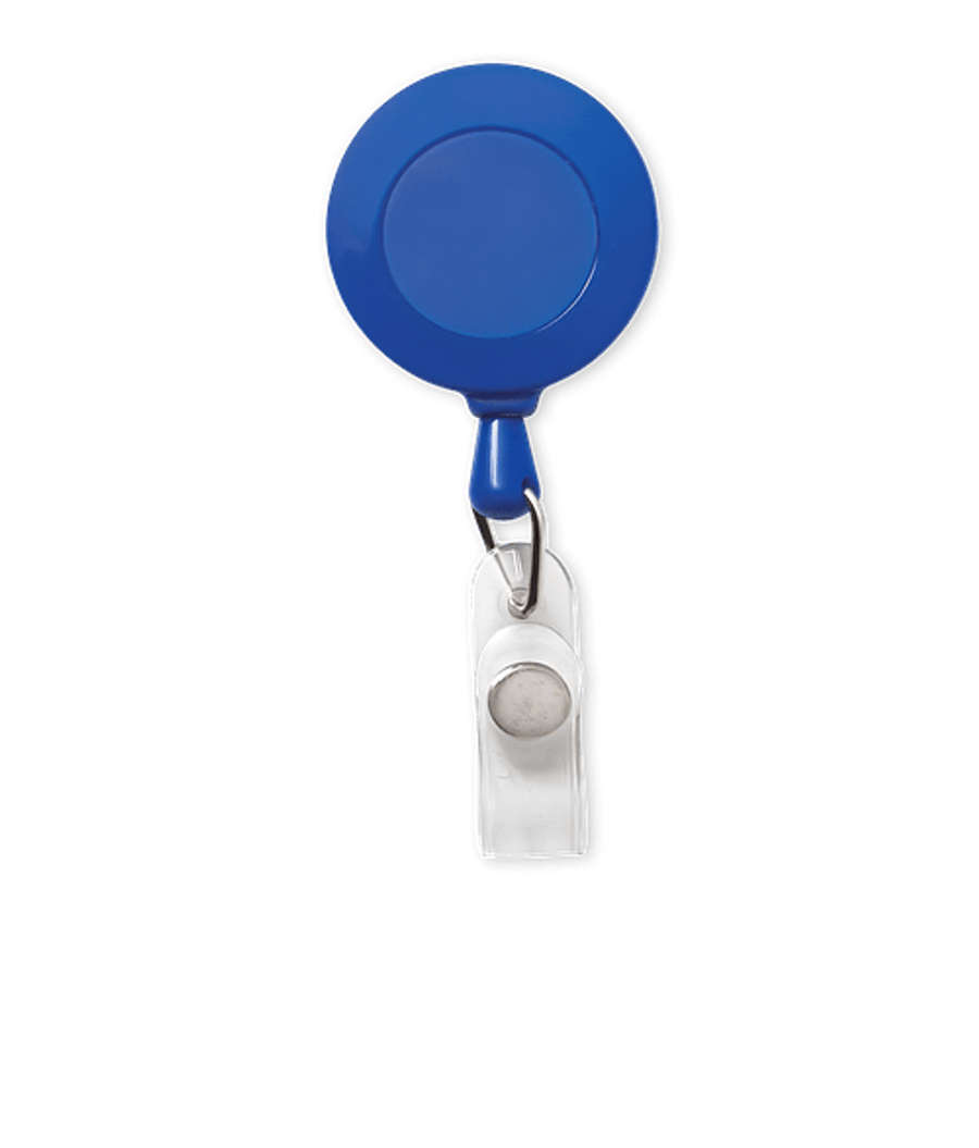 Economy Round Retractable Badge Holder in Blue