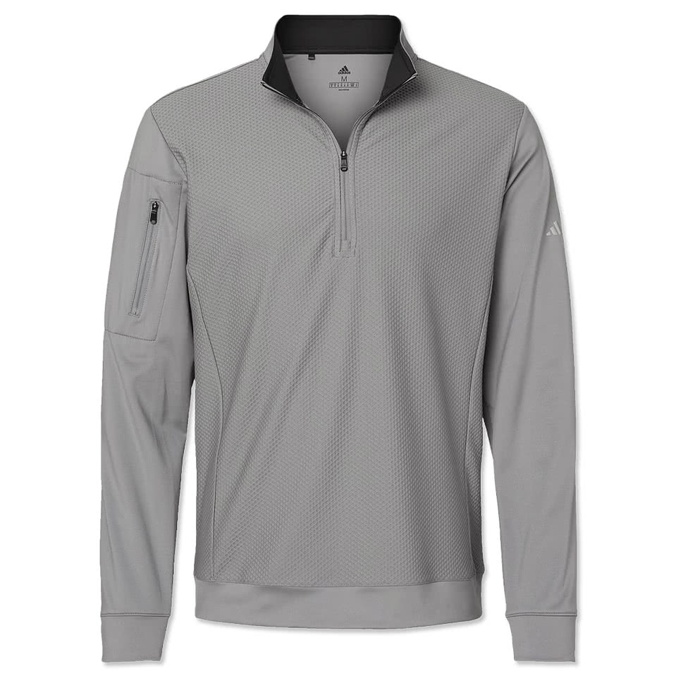 Adidas Textured Recycled Midweight Quarter Zip Pullover