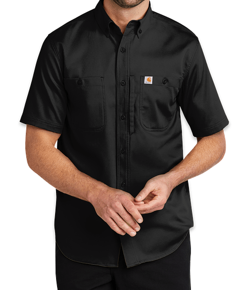 Custom 6ct. Custom Carhartt Rugged Professional Short Sleeve Shirt - Navy - Size M- 1-Color Text or Art Design