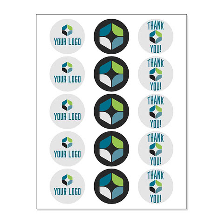 Full Color 2 in. Circle Sticker Sheet (15 stickers/sheet) in White