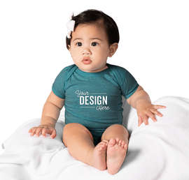 Rabbit Skins Harborside Melange Jersey Baby Bodysuit - Color: Oceanside Melange