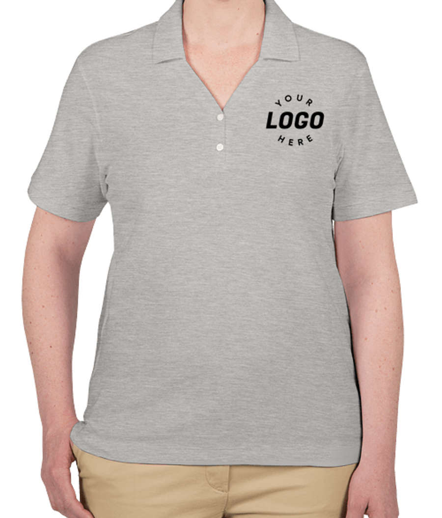 Devon & Jones Women's Pima Pique Polo - Printed in Grey Heather