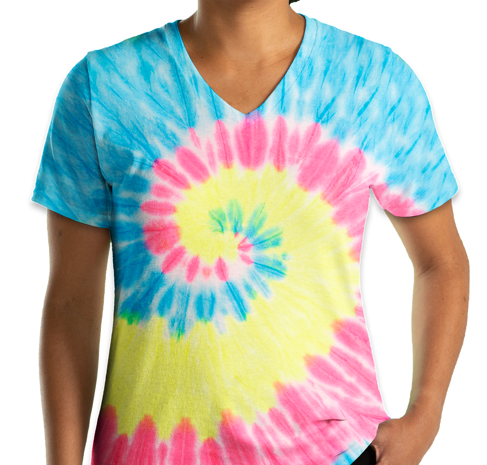 Port & Company Women's Tie-Dye V-Neck T-shirt-default