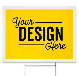 Full Color 24" x 18" Yard Sign with Metal Post - Color: Yellow