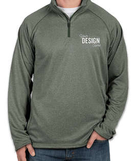 Devon & Jones Heather Quarter Zip Performance Pullover - Color: Forest Heather