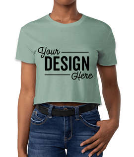 Next Level Women's Crop T-shirt - Color: Stonewash Green