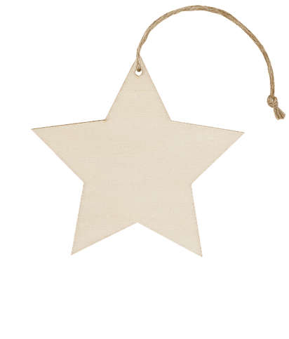 Star Wood Ornament - Natural