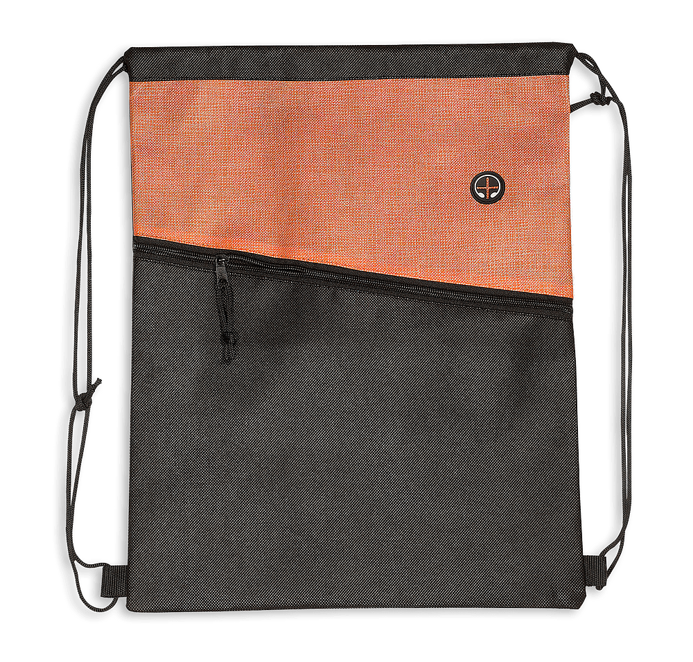 Tonal Heathered Non-Woven Drawstring Bag-default