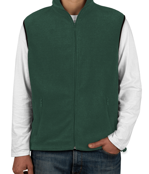 Harriton Fleece Vest - Printed in Hunter