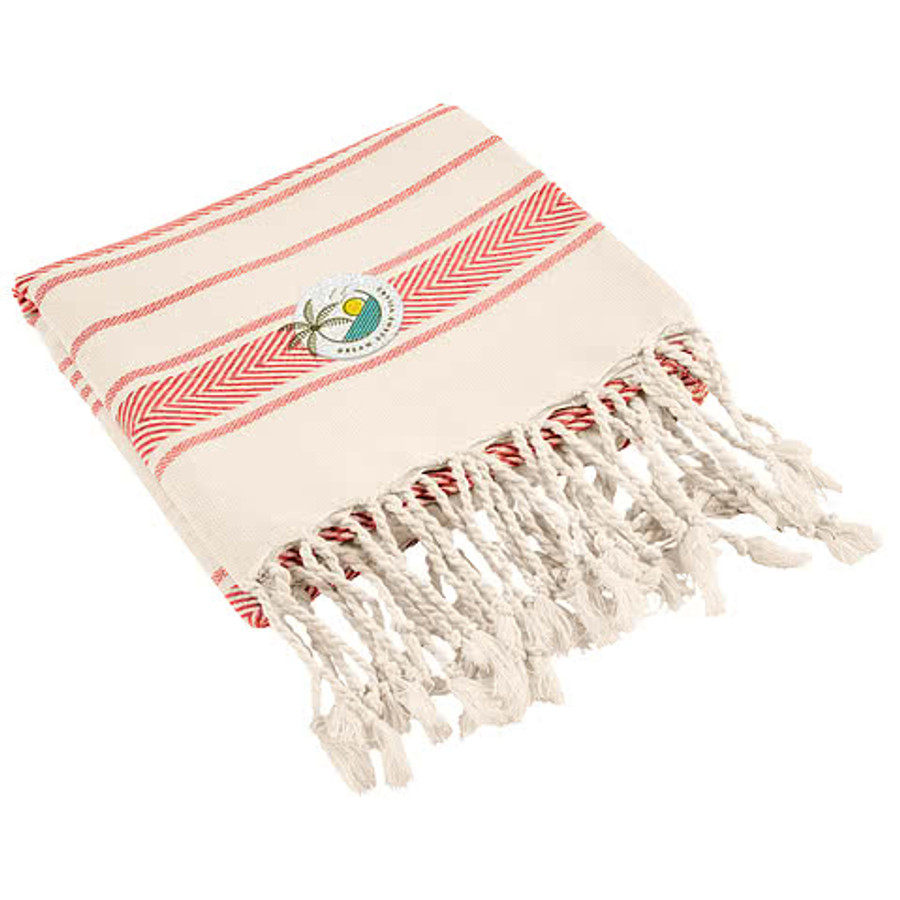 Bungalow Beach Towel in Black with Natural