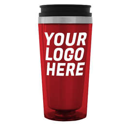16 oz. Steel City Insulated Travel Mug - Color: Red