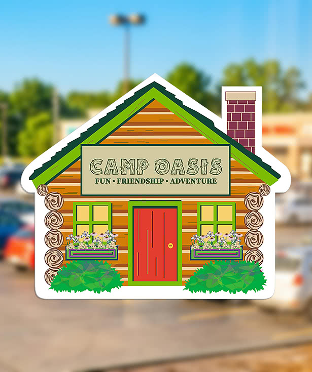 Full Color Re-Stick-It 2.125 in. x 2.5 in. House Shaped Reusable Decal