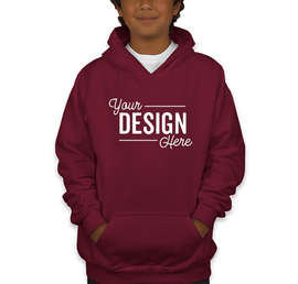 Gildan Youth Midweight 50/50 Pullover Hoodie - Color: Garnet