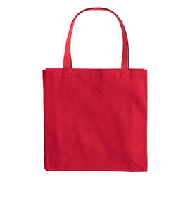 Large Gusseted Midweight 100% Cotton Canvas Tote Bag - Color: Red