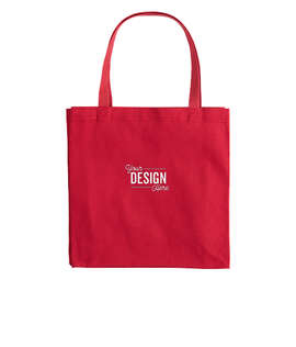 Embroidered Large Gusseted Midweight 100% Cotton Canvas Tote - Color: Red