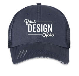 Mega Cap Herringbone Trucker Hat - Color: Navy / Navy