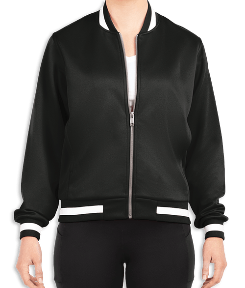 Holloway Women's V-Street Striped Fleece Jacket in Black  /  White