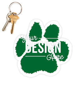 5.5 in. x 5.5 in. Paw Print Car Magnet - Color: Kelly Green / White