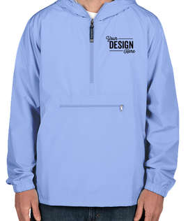 Charles River Pack-N-Go Hooded Packable Anorak - Embroidered - Color: Columbia Blue