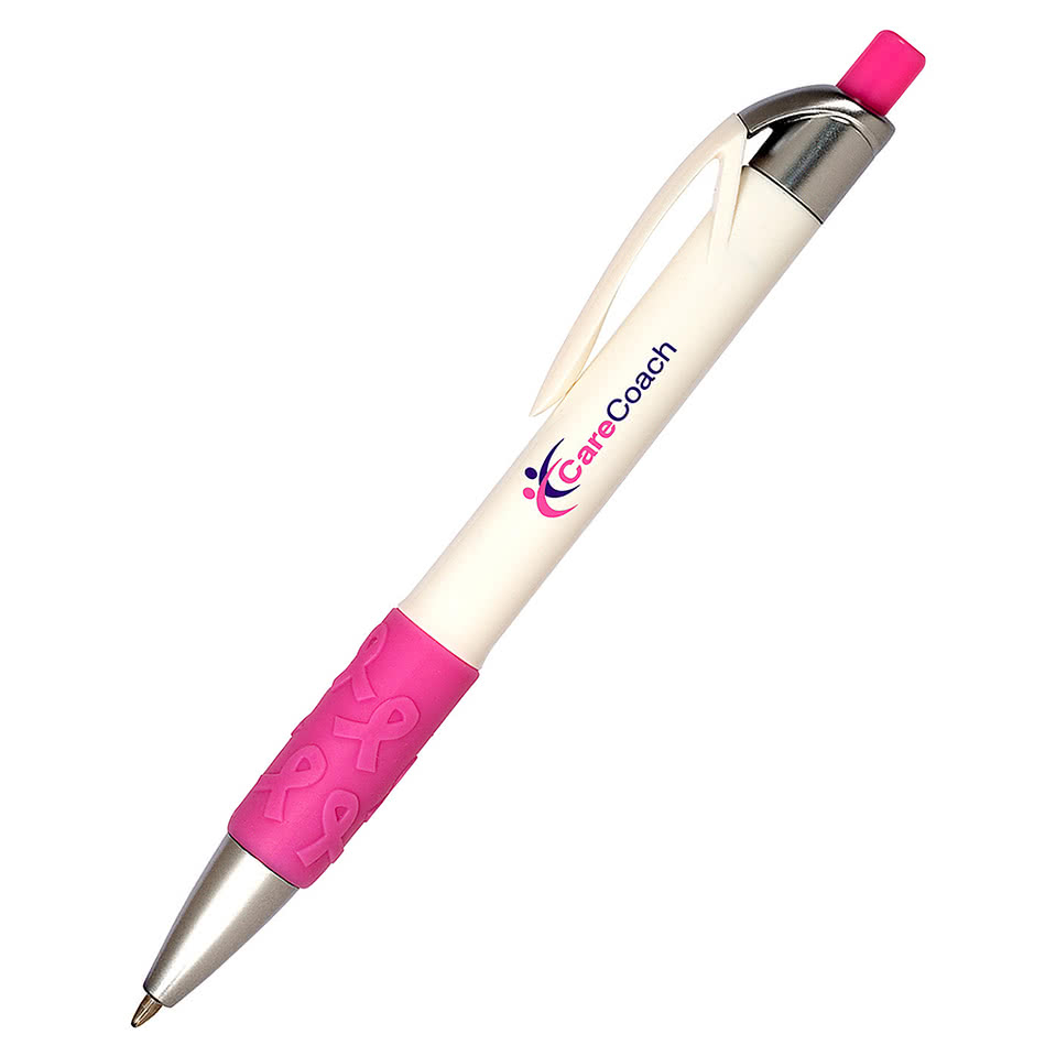 Breast Cancer Awareness Ribbon Recycled Ballpoint Pen (black ink)