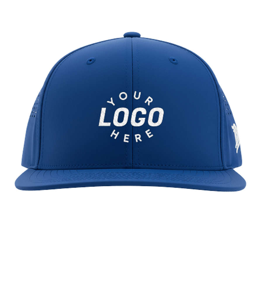 Branded Bills Bare Flat UPF 50+ Performance Baseball Hat in ROYAL BLUE