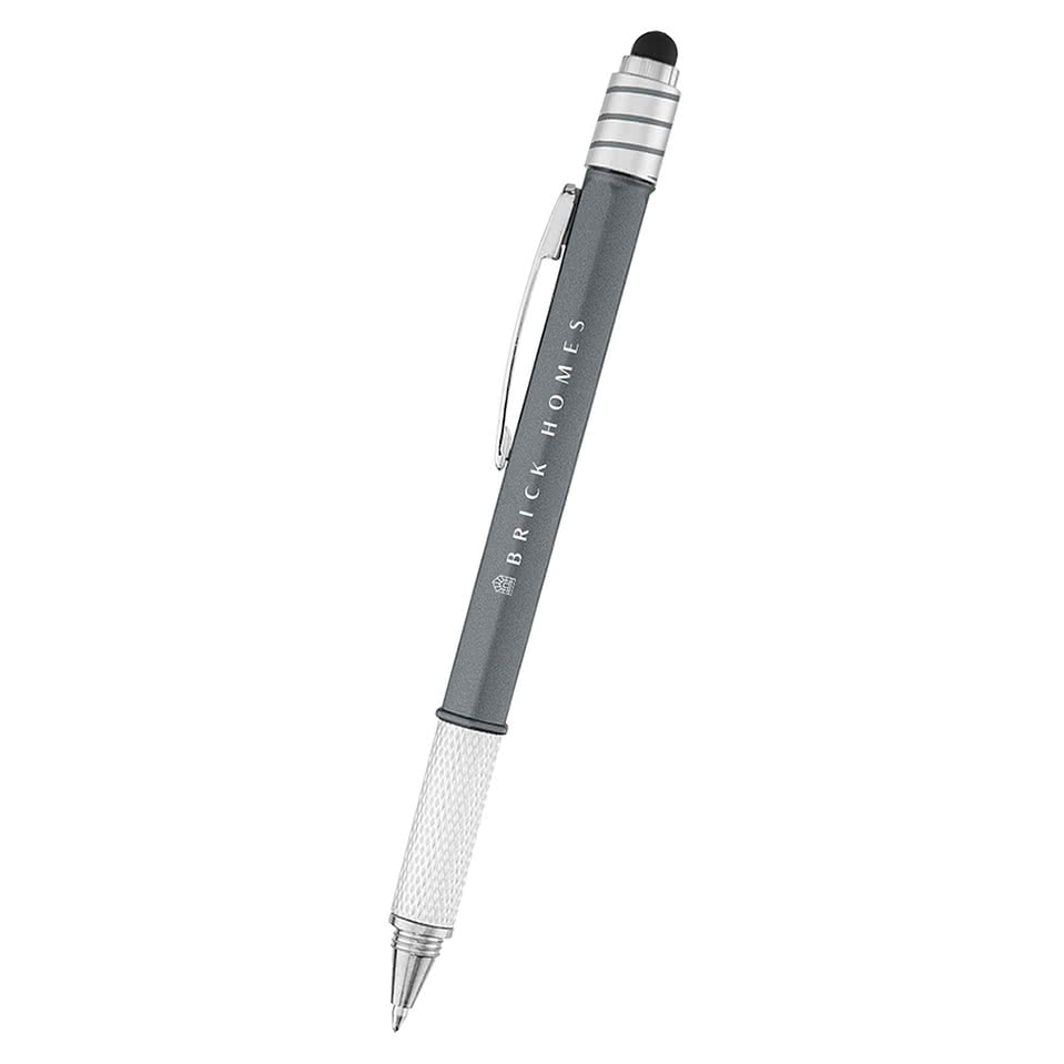 Recycled Spin Top Stylus Ruler Pen (black ink)