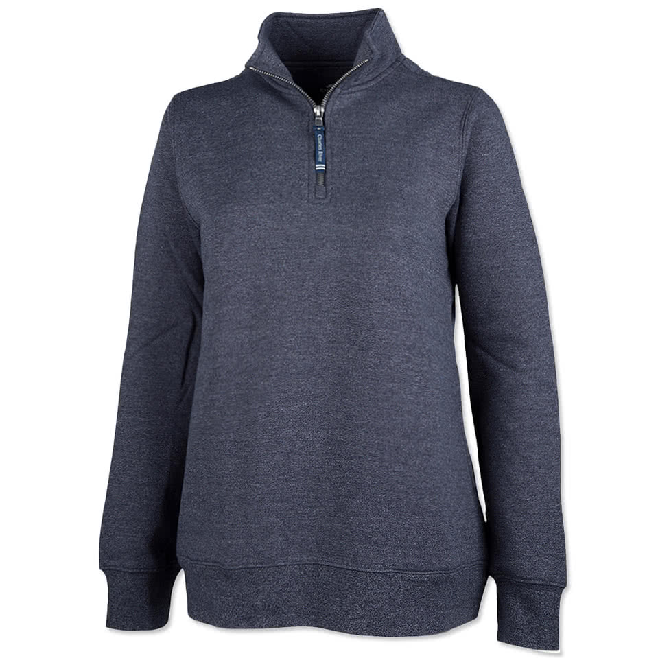 Charles River Women's Crosswind Quarter Zip Sweatshirt - Embroidered