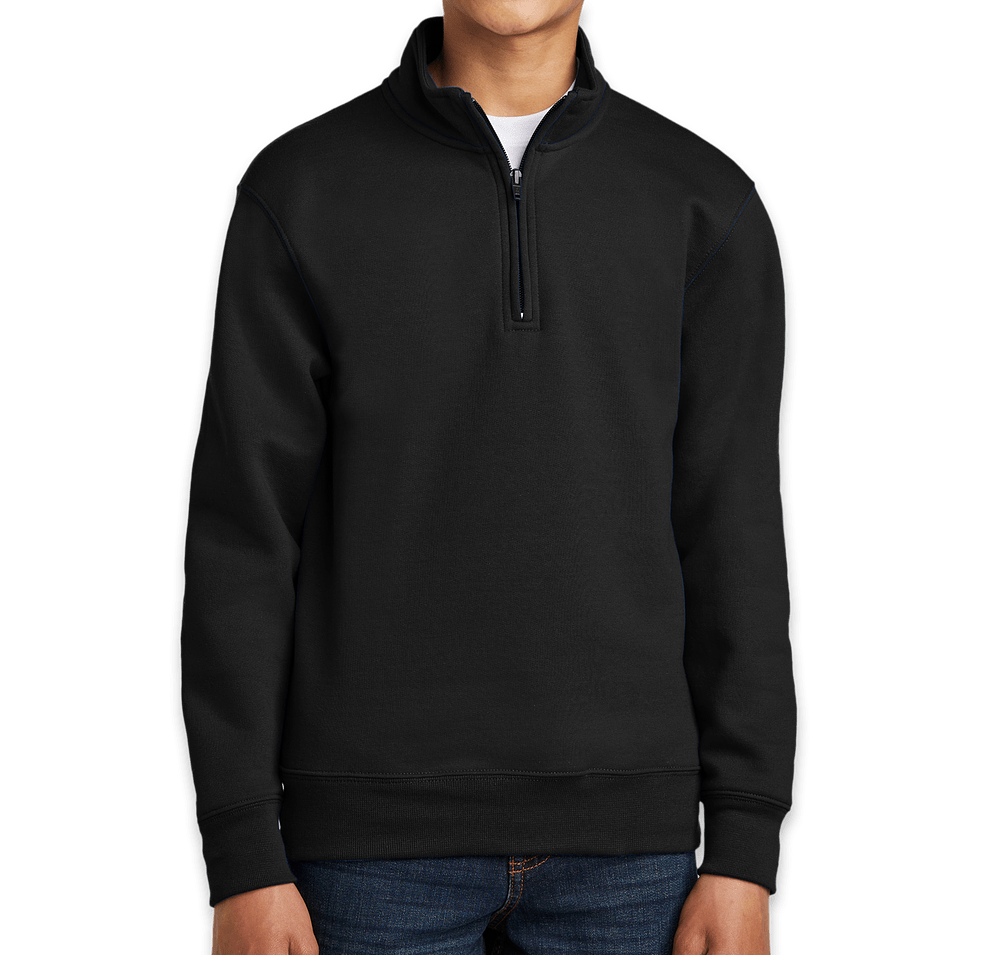 Port & Company Youth Core Quarter Zip Sweatshirt - Embroidered-default