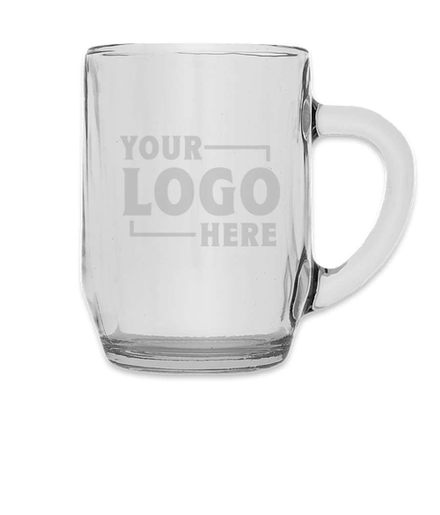 Laser Engraved 10 oz. Haworth Glass Coffee Mug in Clear