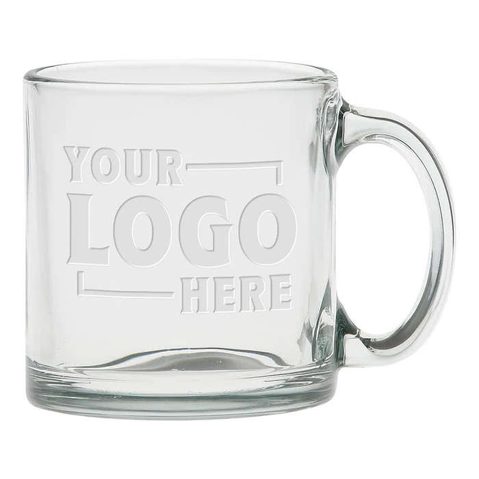 Laser Engraved 13 oz. Clear Glass Coffee Mug