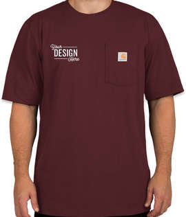 Carhartt Workwear Crewneck Pocket T-shirt - Embroidered - Color: Port