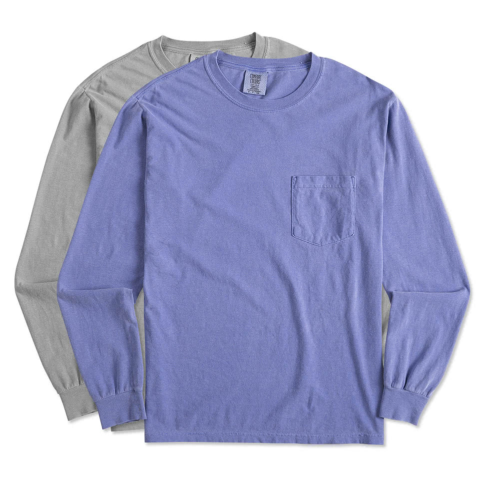 Design Comfort Colors Long Sleeve Pocket T-Shirt Online at