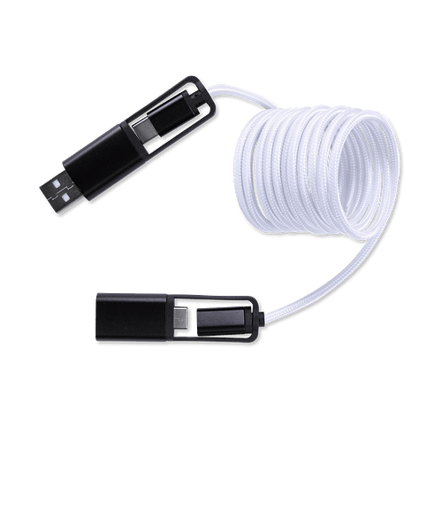 All-Over Braided Long Cable Extender in White