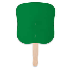 Full Color Hourglass Shaped Hand Fan - Color: Kelly Green