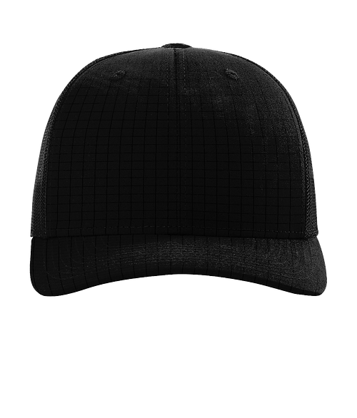 Richardson Tactical Structured Trucker Hat in Black
