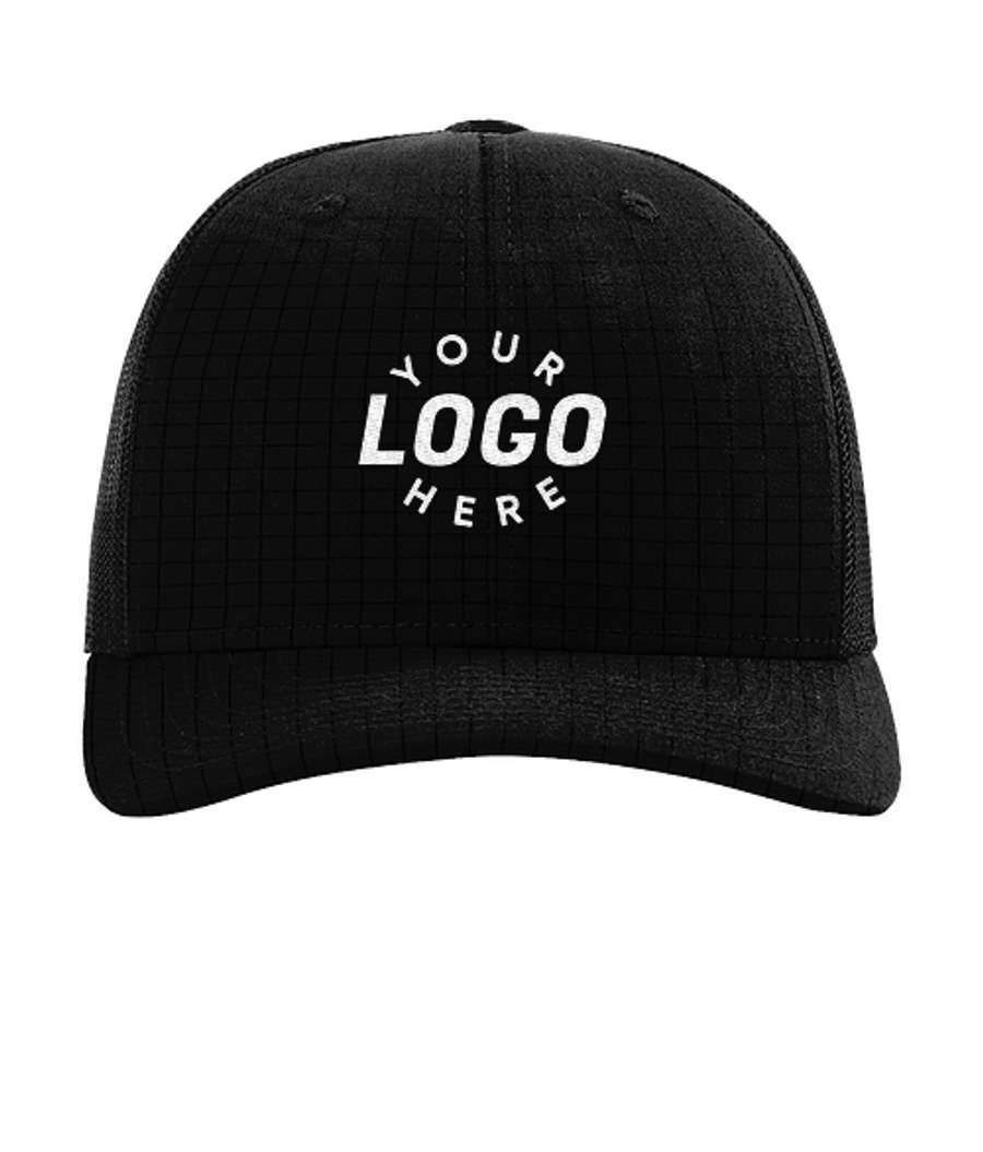 Richardson Tactical Structured Trucker Hat in Black