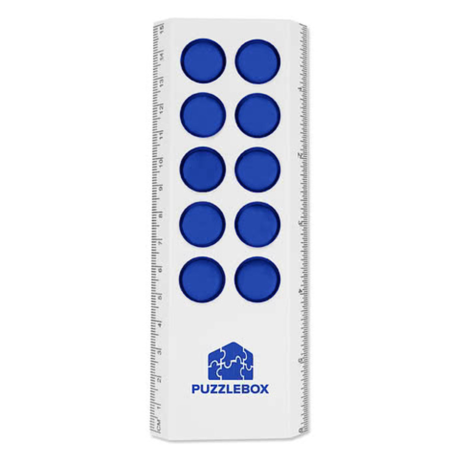 6" Push Pop Stress Reliever Ruler in White with Black