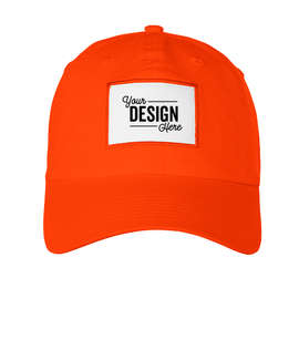 Ahead Largo Washed Twill Baseball Hat with White Rectangle Patch - Color: University Tour Red