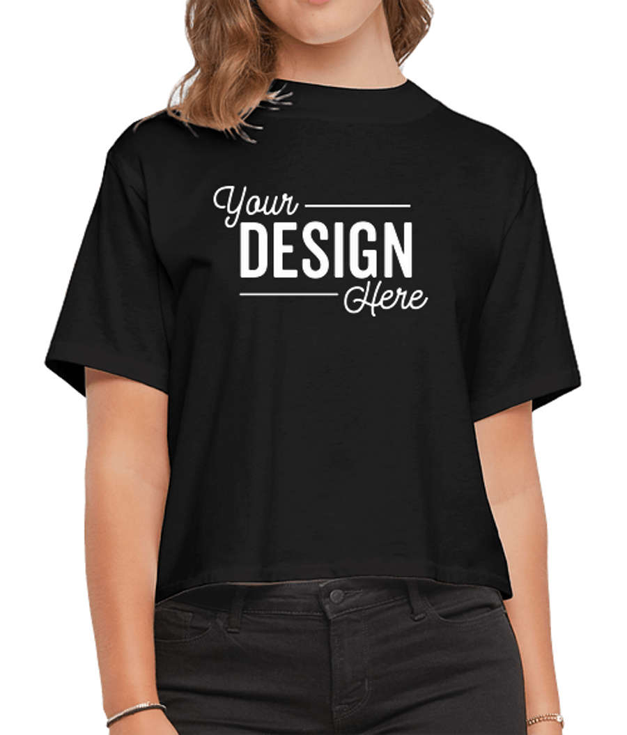 Live & Tell by LAT Women's Lightweight Boxy T-shirt in Blended Black