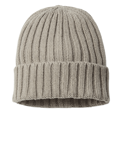 Atlantis Headwear Shore Recycled Cable Knit Cuff Beanie in Light Grey