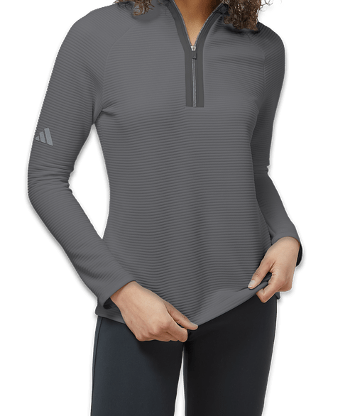 Adidas Women's Spacer Recycled Quarter Zip Sweatshirt in Grey Five