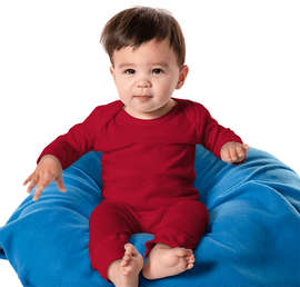 Rabbit Skins Baby Rib Coverall - Color: Red